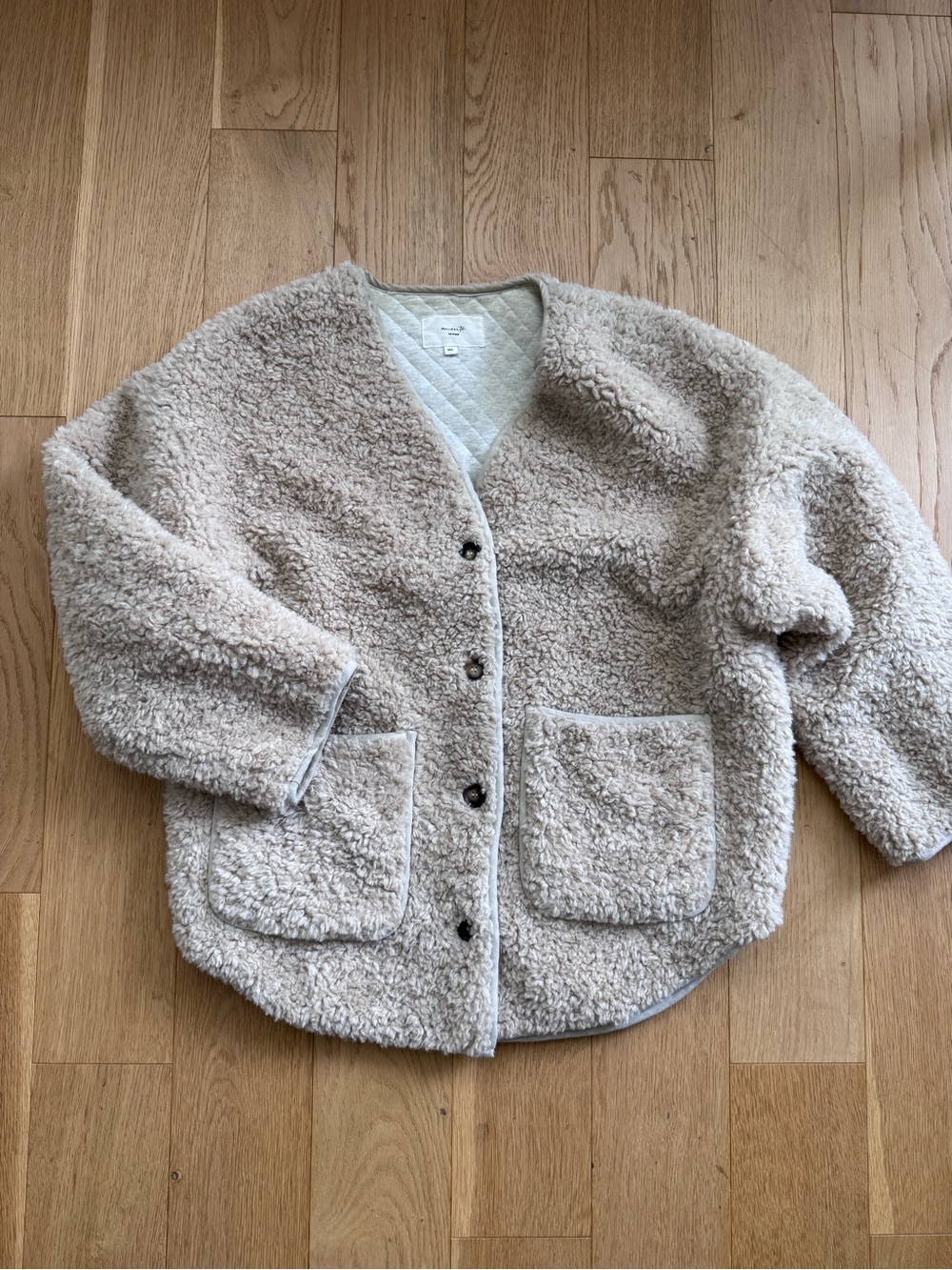 Amente Wool Blend Shearling Style Coat